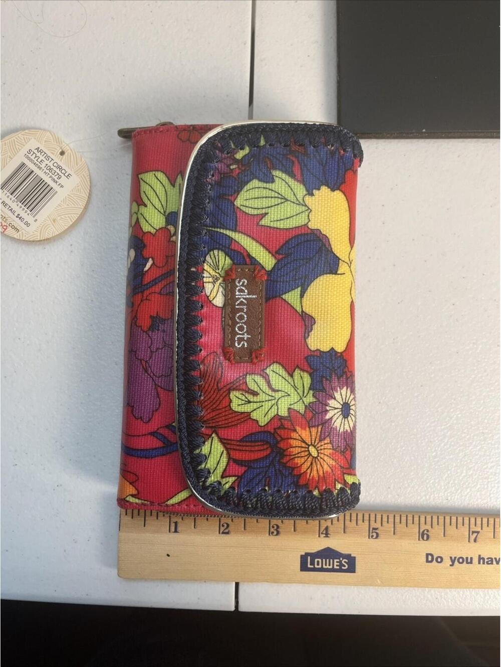 Sakroots Wallet Multicolor Vibrant Peace Colorful Floral Boho - Picture 13 of 13